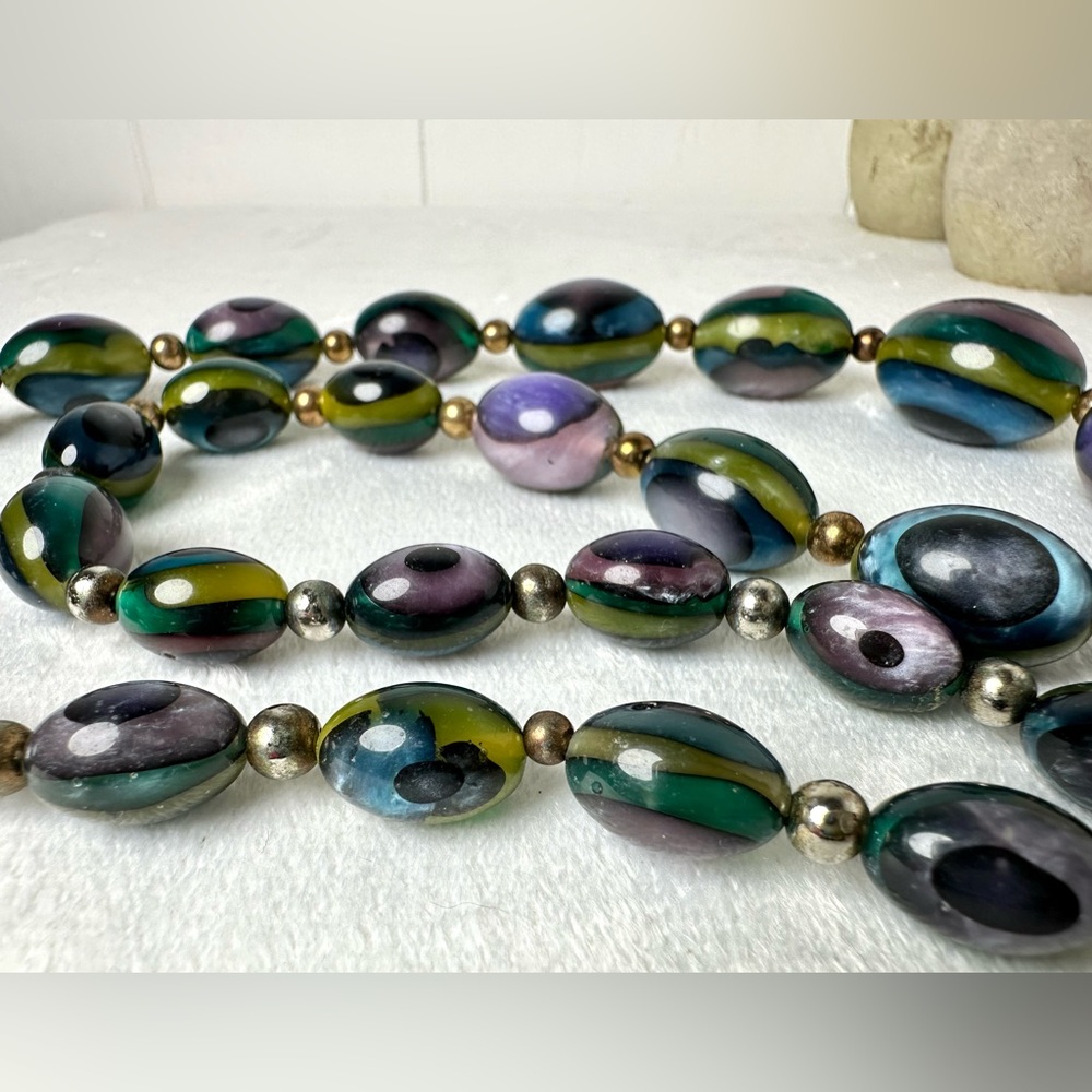 ❌SOLD 💜Vintage Beaded Necklace - Picture 4 of 7